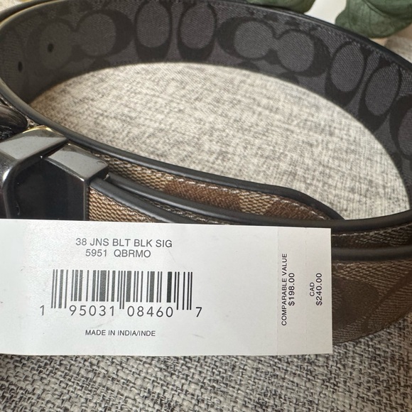 $139 COACH ROLLER Buckle Cut To size Reversible Belt,38”Mm - Picture 7 of 7